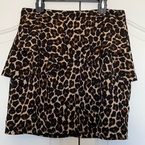 Forever 21 leopard peplum mini skirt